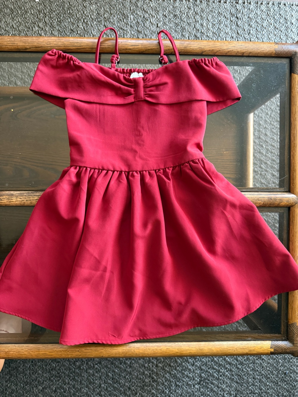 abercrombie kids Red Off-Shoulder Puff Sleeve Top